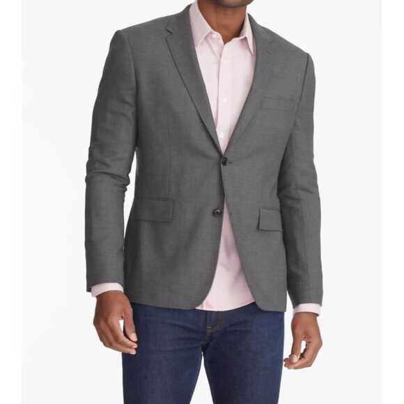 J.M. Haggar Premium Stretch Solid Classic Fit Medium Gray Men's Blazer Size 40S - Picture 1 of 9